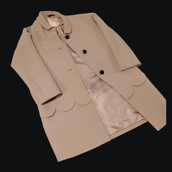 Kate Spade New York Scalloped Hem Coat - Picture 2 of 5